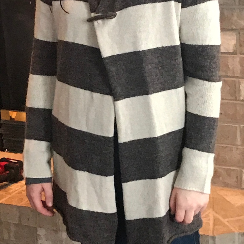 Elan Striped Hooded Cardigan